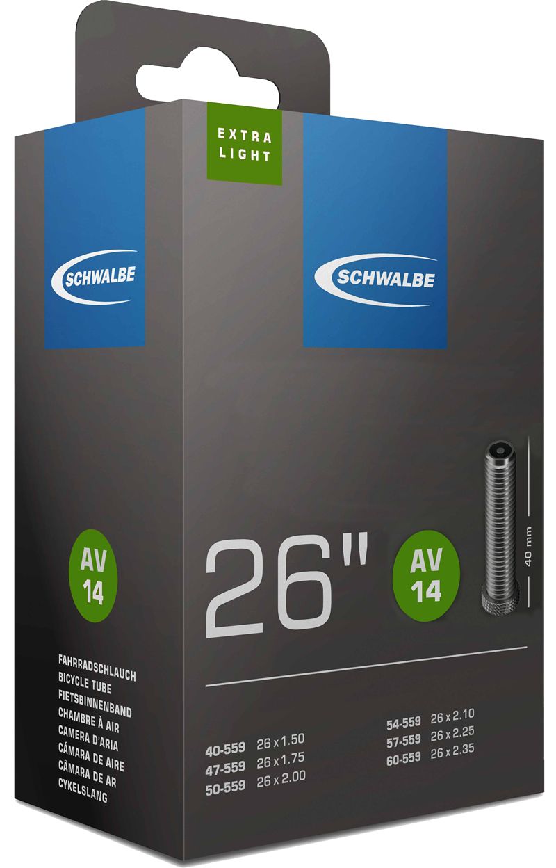 SCHWALBE EXTRALIGHT Schlauch / 26", SV14, 40mm, 40/60-559