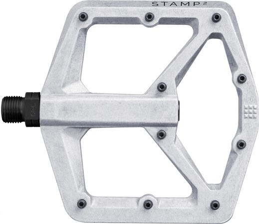 Pedal Stamp 2 large / raw silber alu / Plattformpedal, 114 x 111