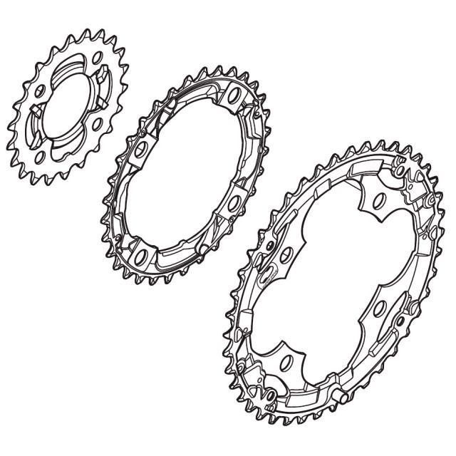 ALIVIO M410 HG 4-Arm-Kettenblätter 8-fach LØ 104 mm / silber / 32 Zähne