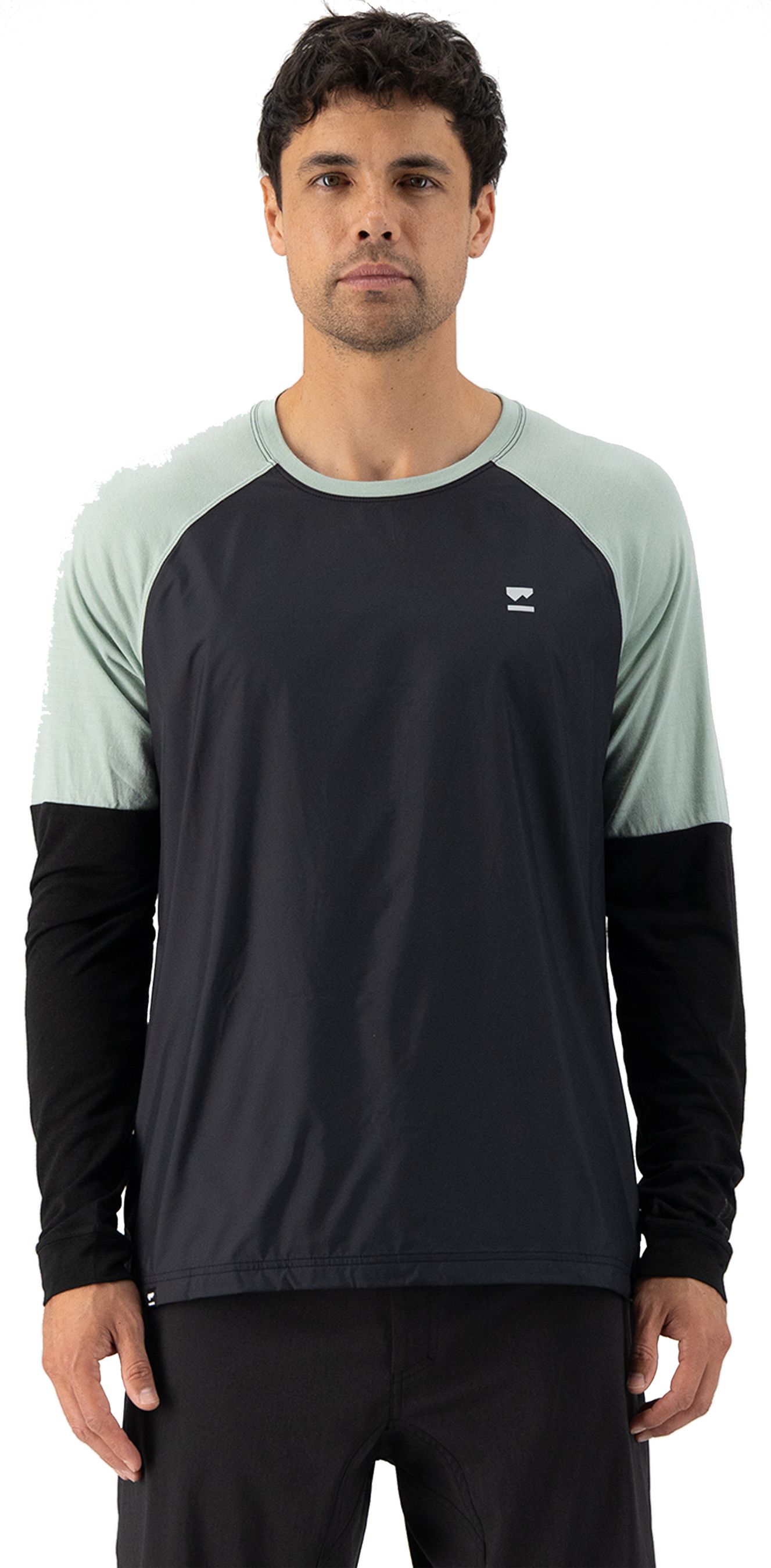 TARN WIND Herren-Merino-Langarmshirt mit Windschutz / glacier/black / L