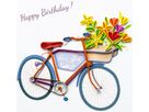 Paper Quilling Karte Fahrrad Happy Birthday / violett