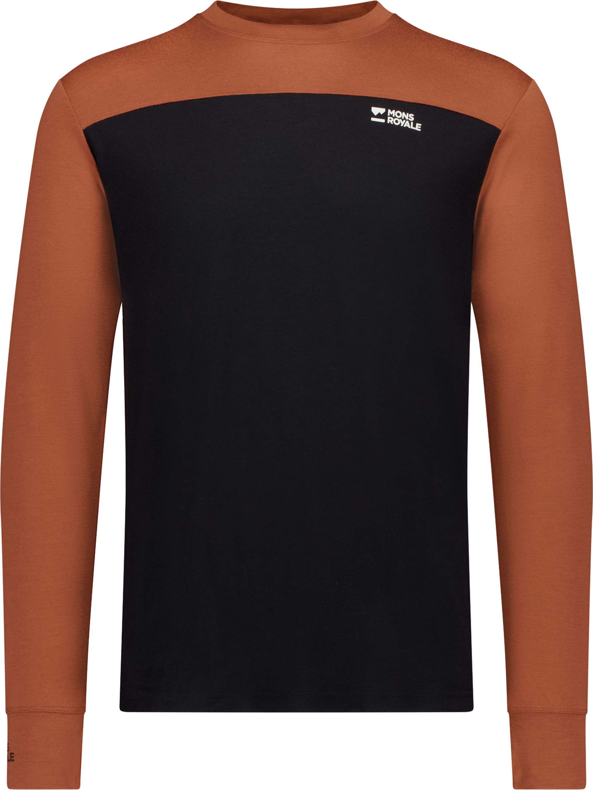 YOTEI Herren-Merino-Langarmshirt / sienna/black / S