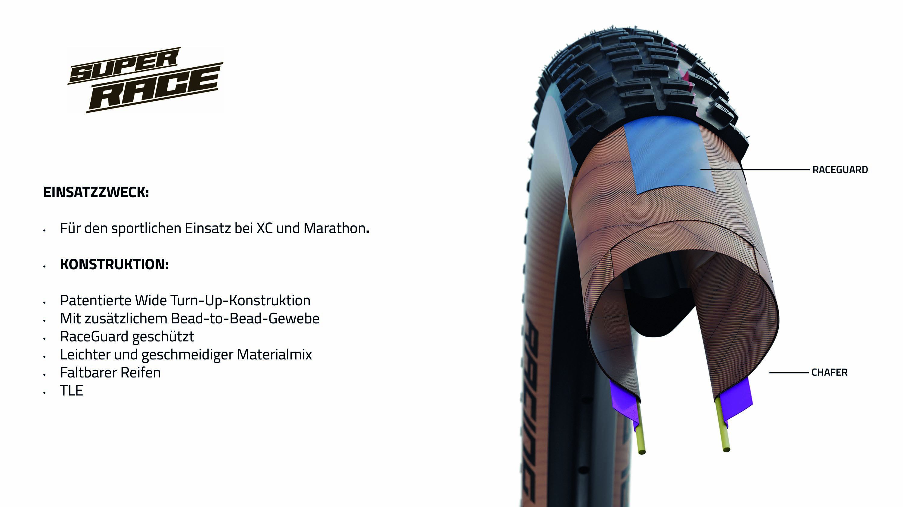 RACING RAY Evo Super Race Hinterrad- Reifen / bronze side / 29" x 2.25, 57-622, Falrtreifen, TLE