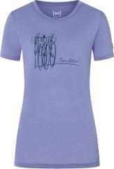 BIKE ART Damen-Merino-Kurzarmshirt / blue violet / XL