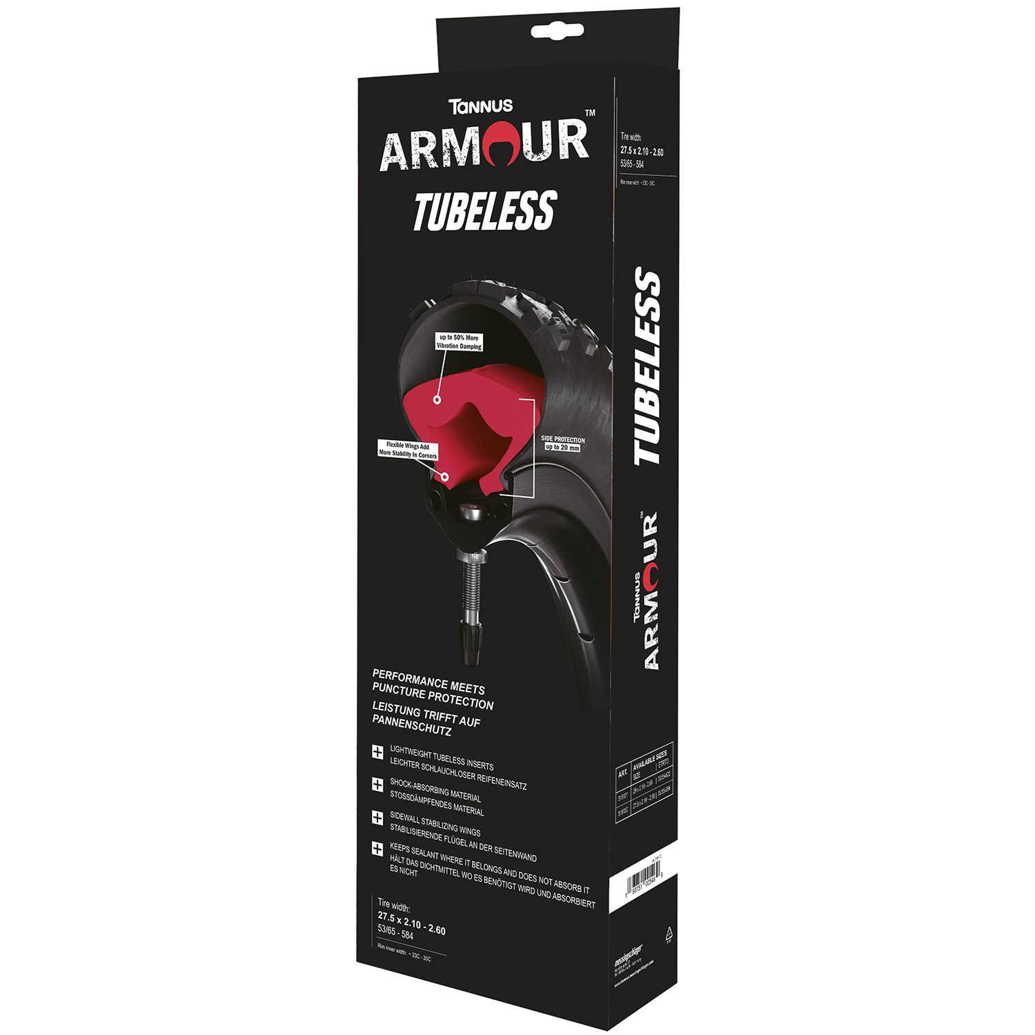 TANNUS ARMOUR TUBELESS Reifen-Insert / rot / 27.5" X 2.1" - 2.6"