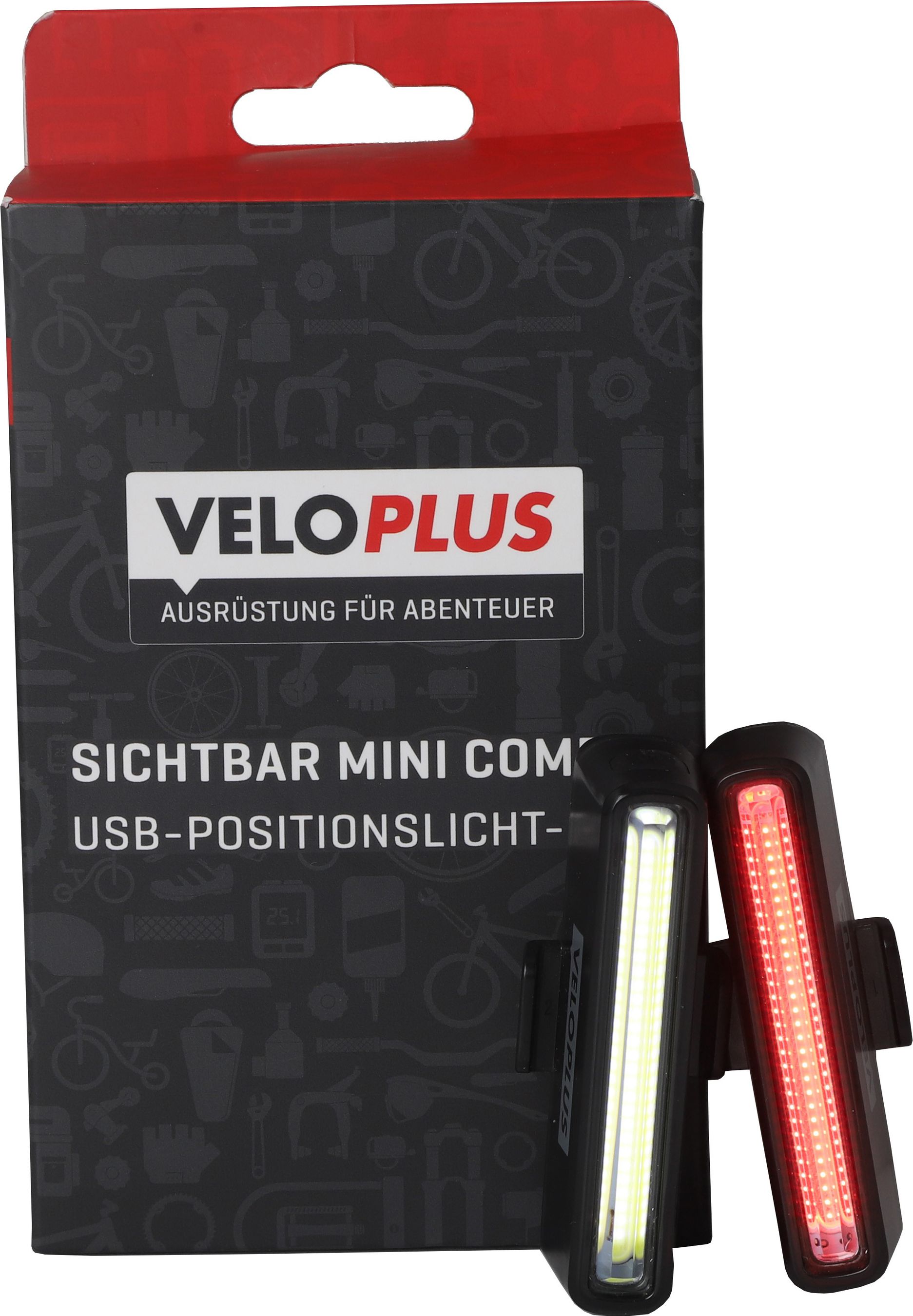 SICHTBAR MINI COMBO Positionslicht-Set / schwarz / 30 Lumen, USB-C