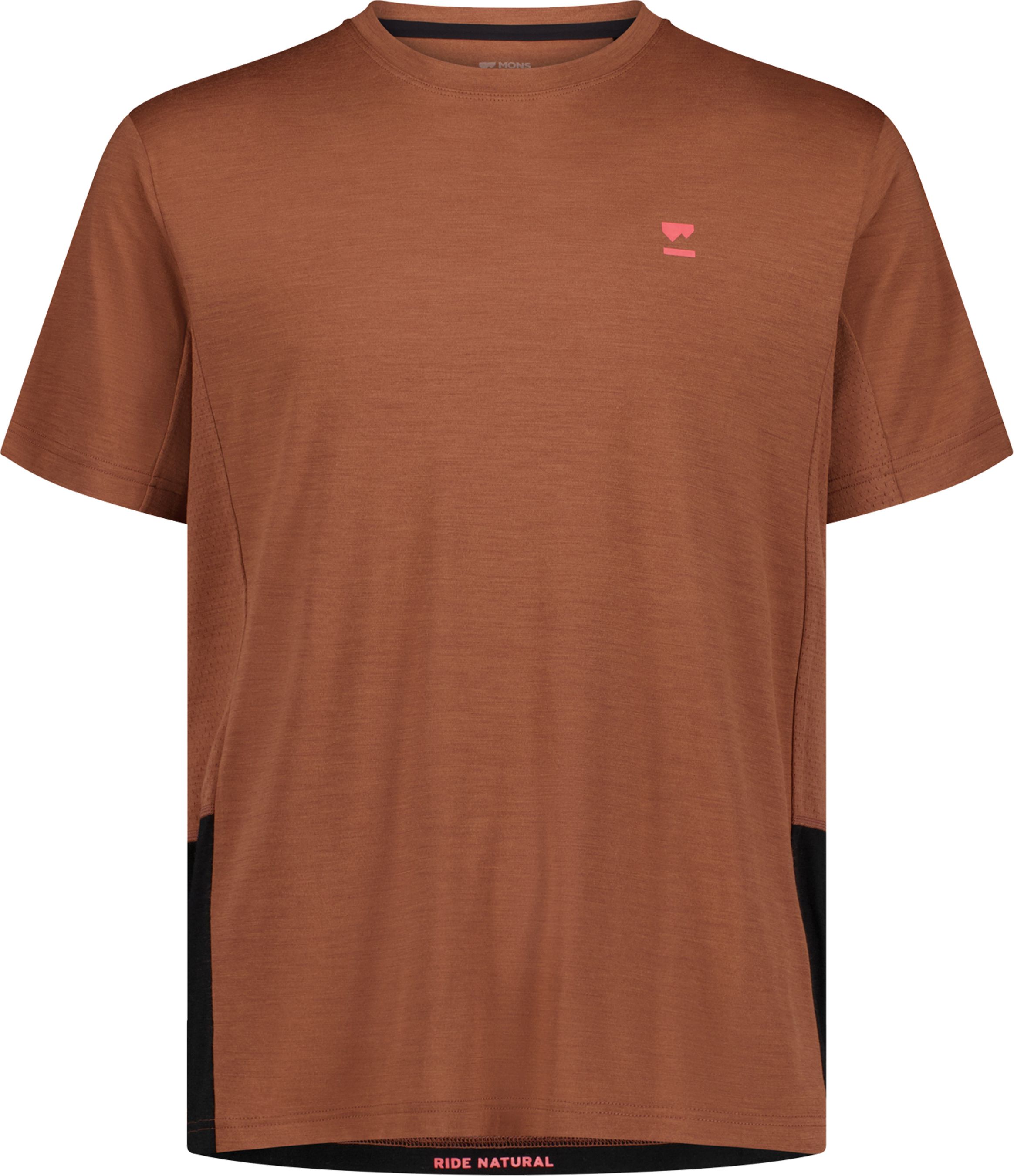 TARN Herren-Merino-Kurzarmshirt / cinnamon/black / XL