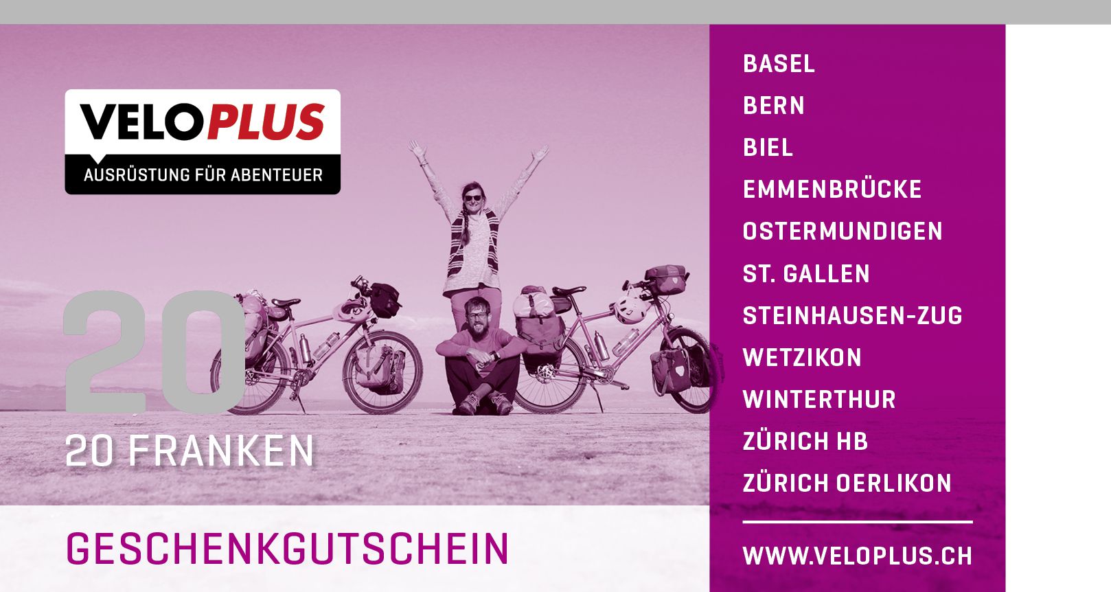 Geschenkgutscheine Fr. 10.- bis 100.- / CHF 20
