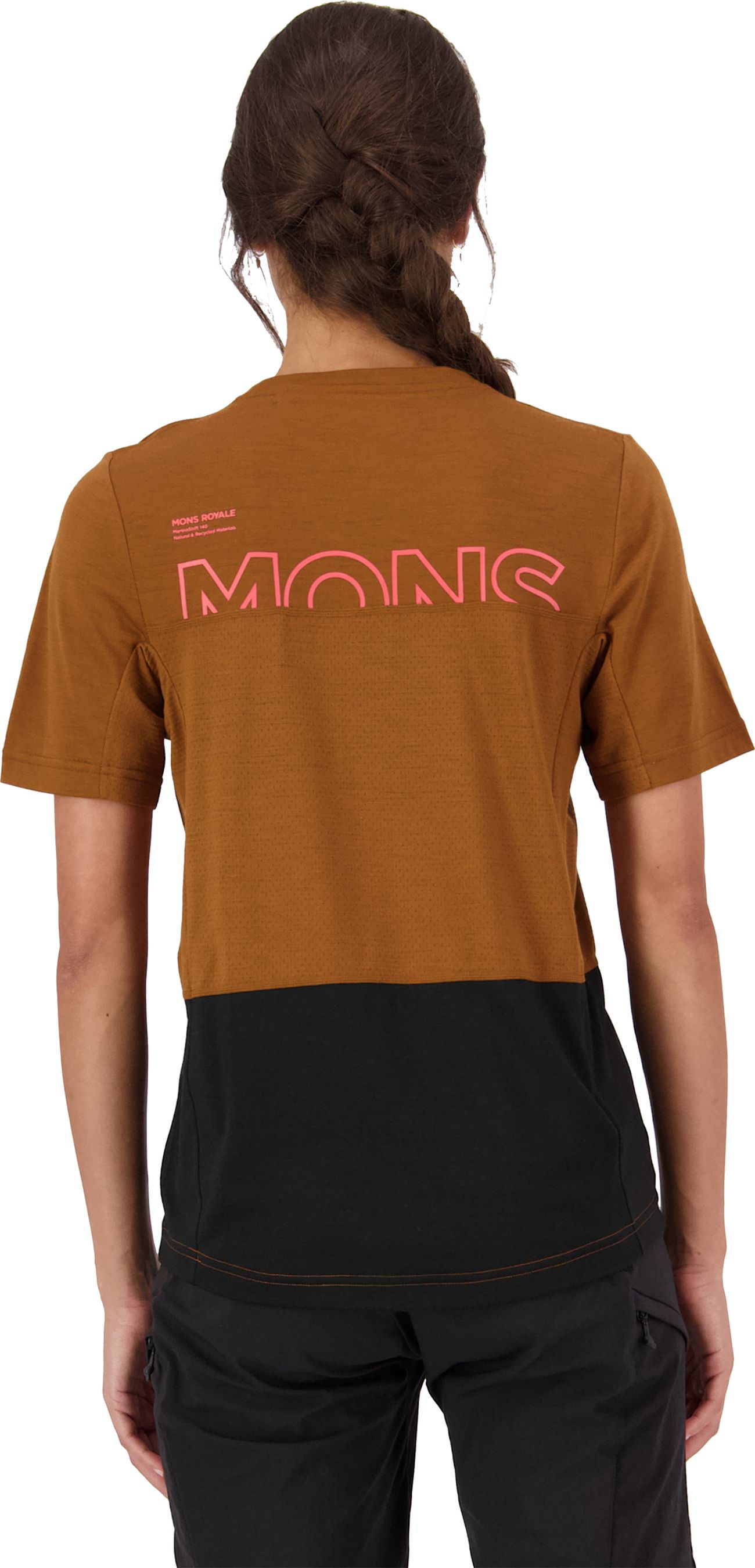 TARN Damen-Merino-Kurzarmshirt / caramel/black / XL