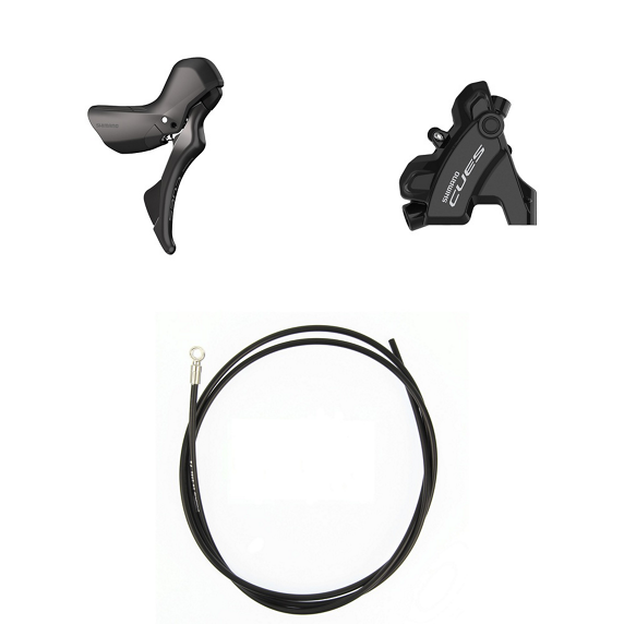 Scheibenbremsen-Set CUES BR-U6030 mit ST-U6030 / schwarz / hinten, Hebel rechts, bremsen, schalten, 10/11, 170 cm