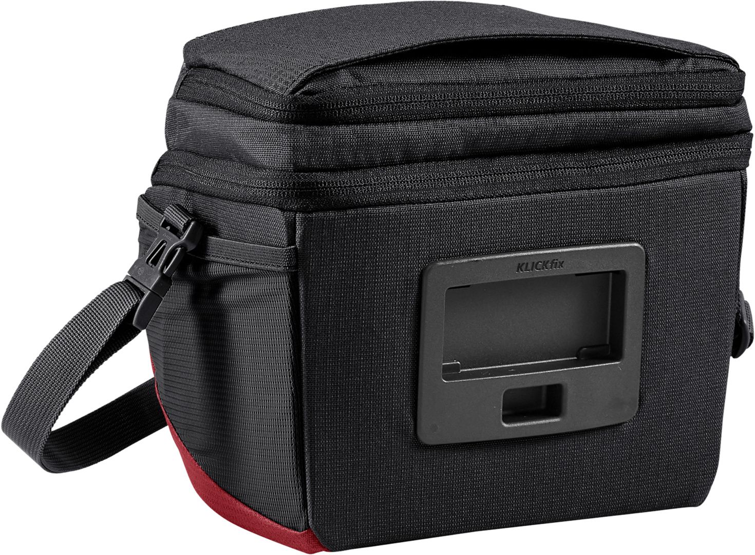 OnTour Box M (KLICKfix ready) / black/carmine / 4 l