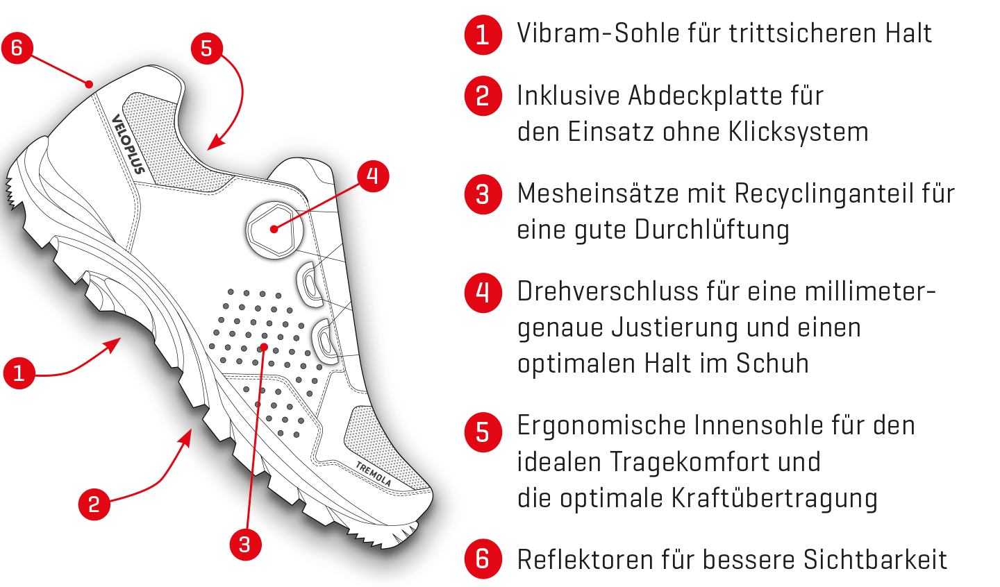 TREMOLA 2.0 Veloschuhe / anthracite oat / 47