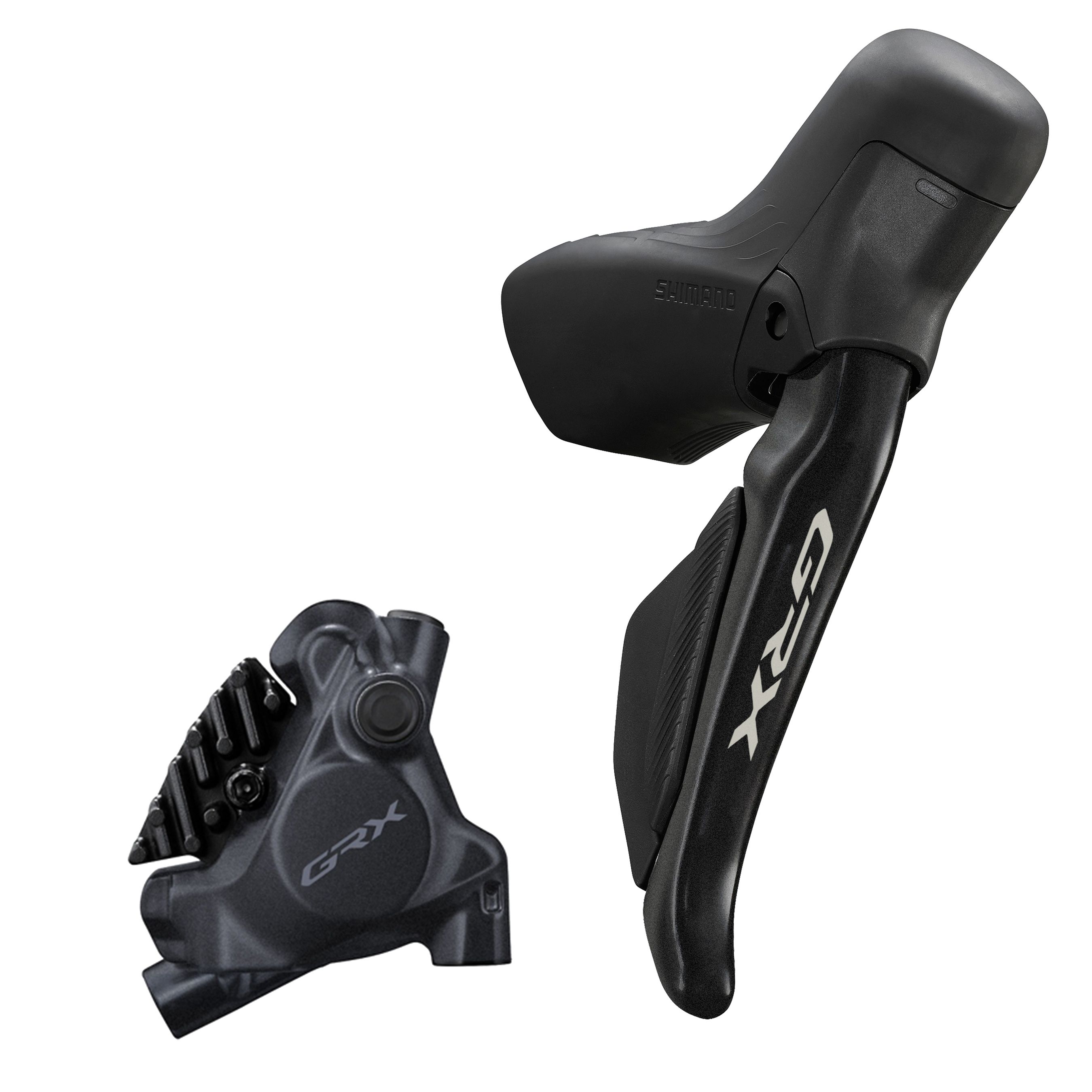 Scheibenbremsen-Set GRX BR-RX410 mit BL_ST-RS717 / Schwarz / hinten, Hebel rechts, bremsen, schalten, 12, Flatmount/ohne Adapter,