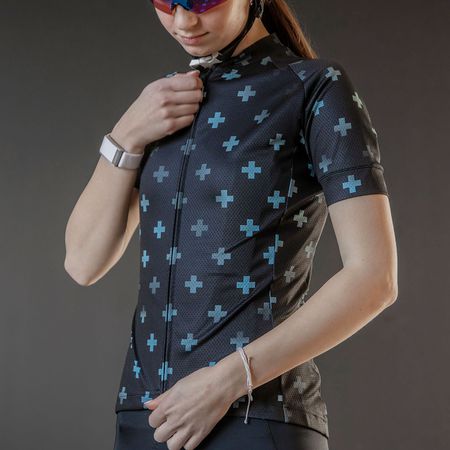 THE FURTHERMORE Damen-Kurzarmtrikot / black/blue / L
