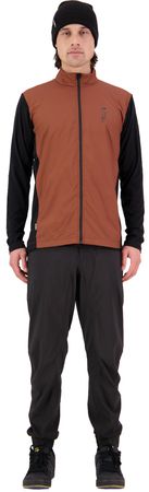 REDWOOD WIND Herren-Merino-Langarmtrikot mit Windschutz / dark copper/black / S