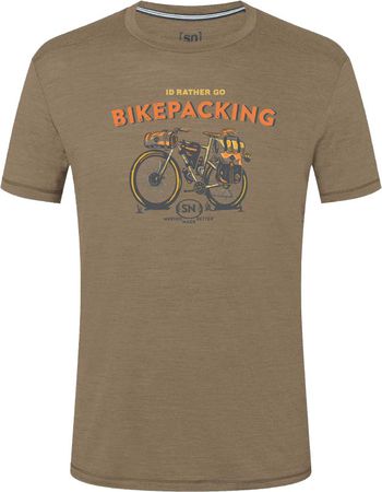 BIKEPACKING Herren-Merino-Kurzarmshirt / oak / XL