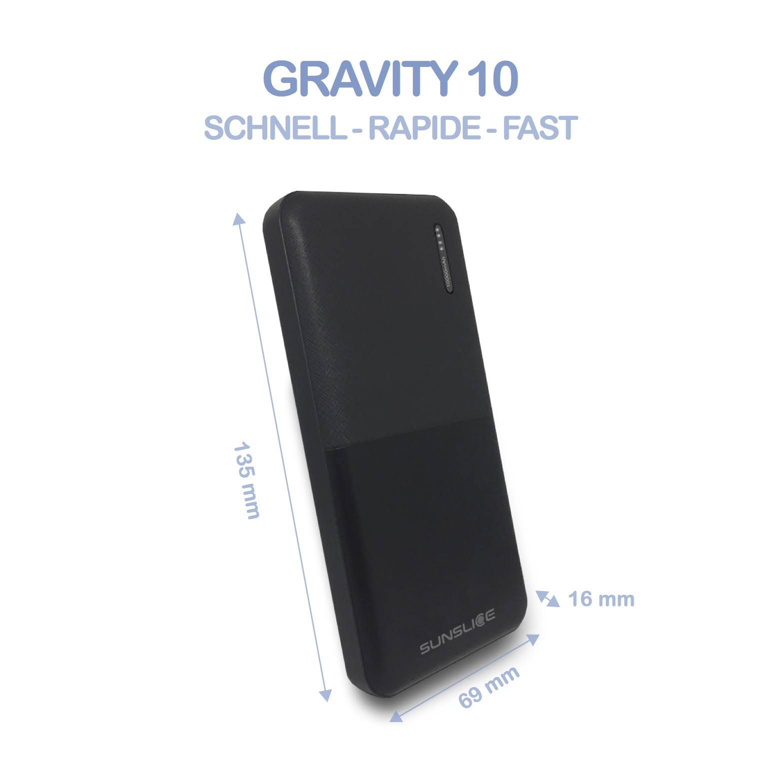 GRAVITY Powerbank / black / 10000mAh, 37W Output: 15W