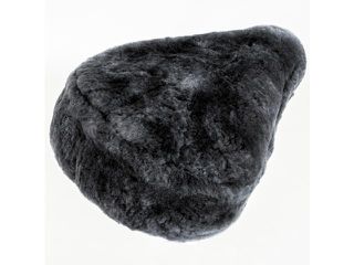 Saddle cover Lamskin black / schwarz-grau