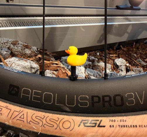 GUMMIENTEN Presta-Ventildeckel / gelb