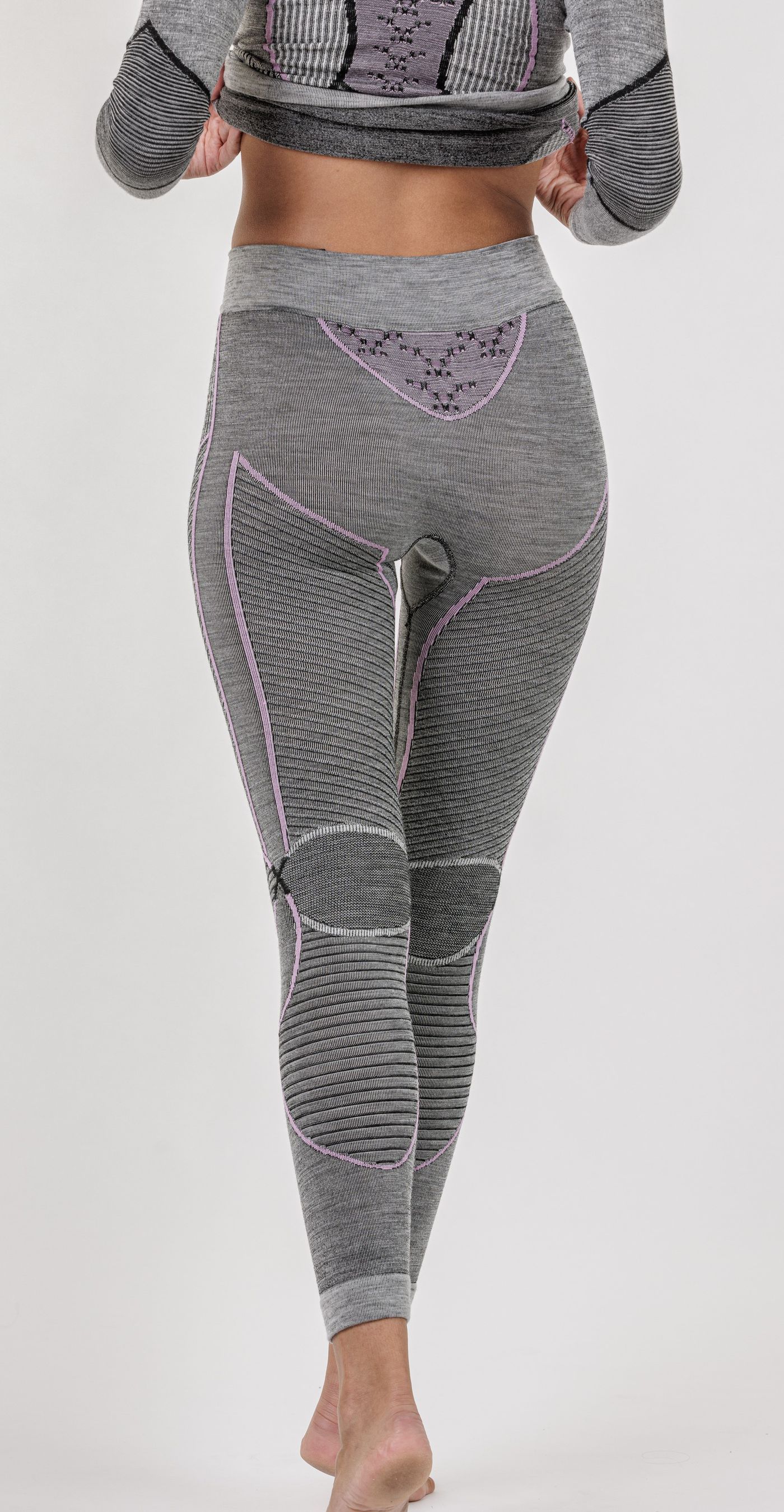 Women Merino Pants / Black/Grey/Magnolia / XL