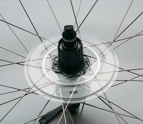 SPEICHENSCHUTZSCHEIBE für Räder mit 32 Speichen, Kassette 32-36 Z. / transparent