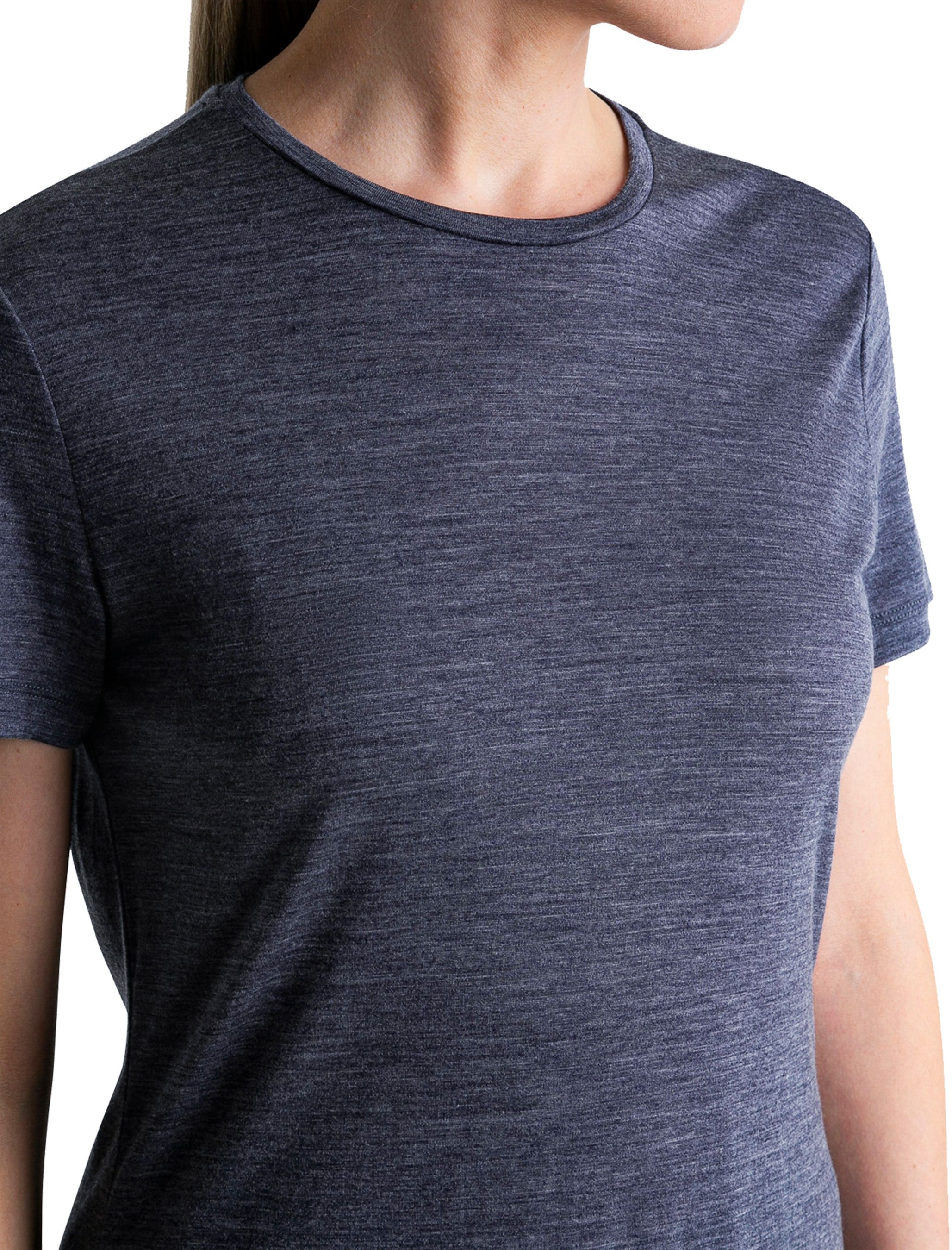 SPHERE III Damen-Merino-Kurzarmshirt / midnight navy hthr / XL