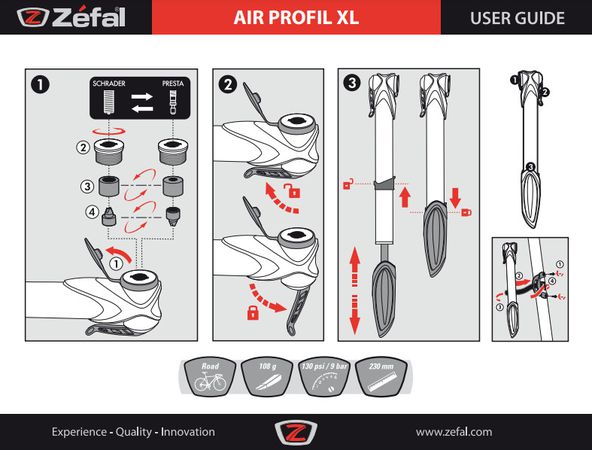 AIR PROFIL XL Minipumpe / schwarz/silber