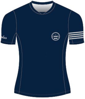 1987 TEAM Damen-Kurzarmshirt / dunkelblau / M