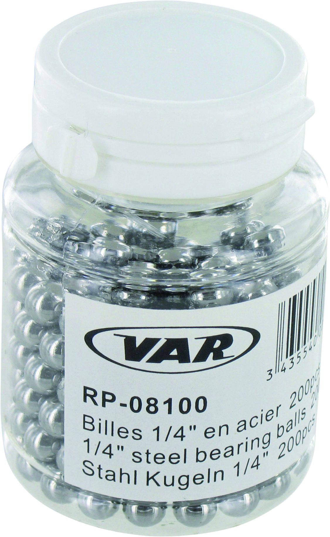 Stahlkugeln / silber / 1/4" = 6,35mm, 200 Stück