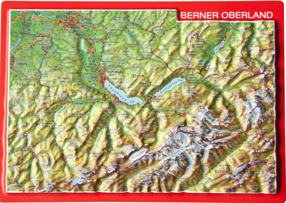 GEORELIEF BERNER OBERLAND 3D-Postkarte - Hauptansicht