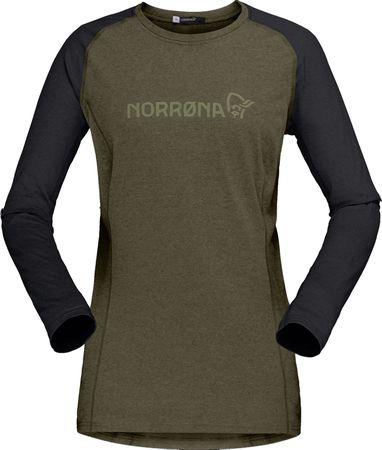 FJØRÅ  EQUALISER Damen-Langarmshirt / olive night / L