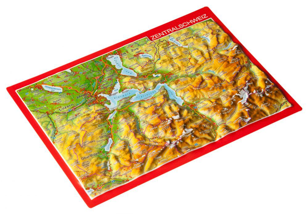 GEORELIEF ZENTRALSCHWEIZ 3D-Postkarte