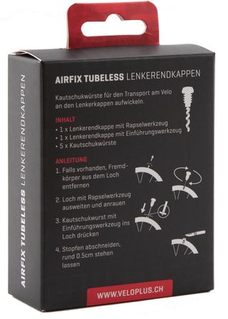 AIRFIX TUBELESS Lenkerendkappen Flickset / schwarz