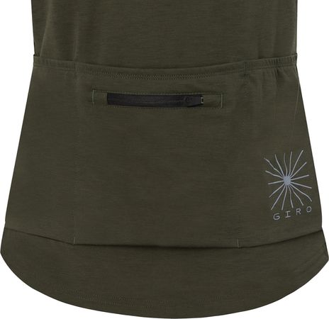RIDE Damen-Gravel-Kurzarmshirt / black/trail green / L
