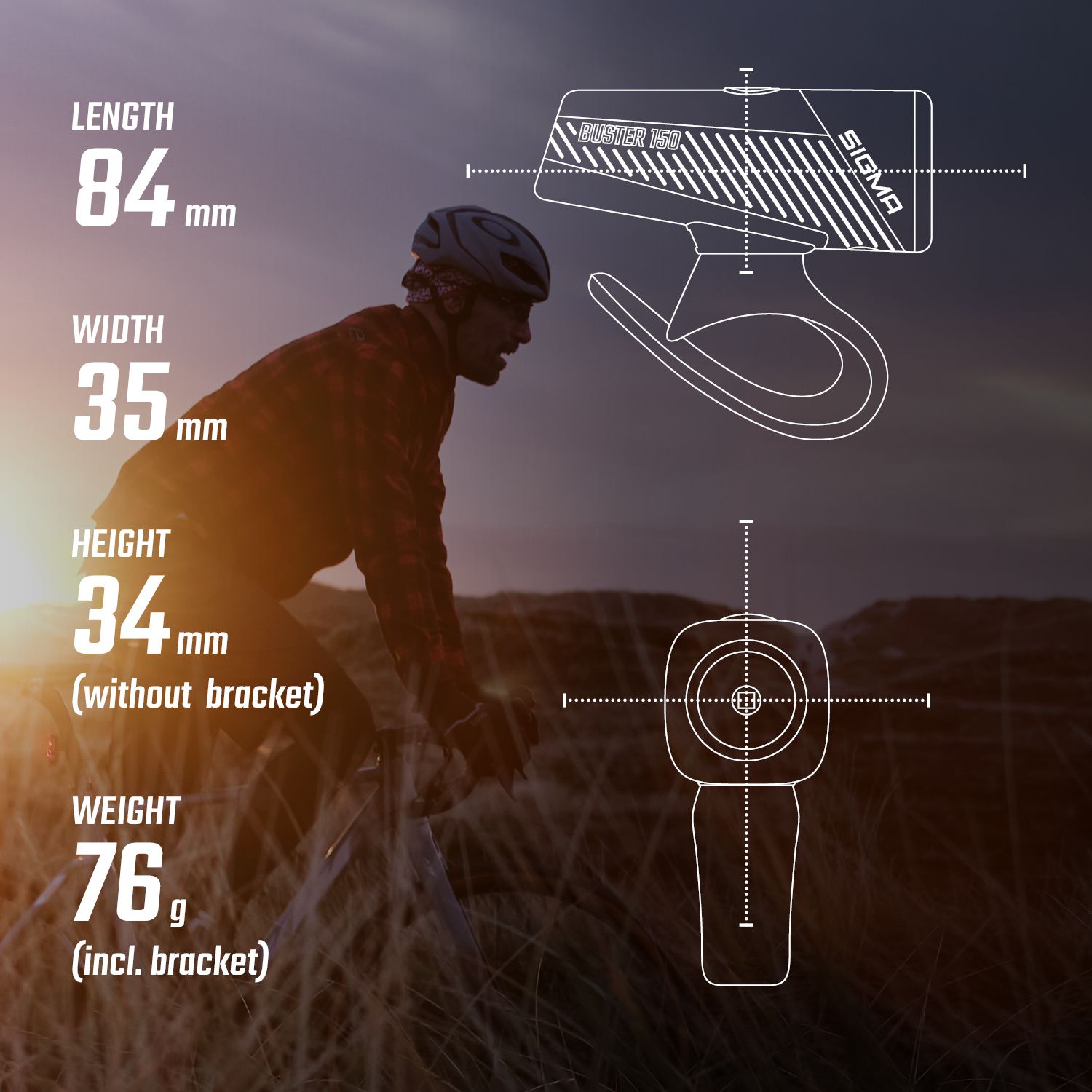Sigma Scheinwerfer Buster 150 FL / schwarz
