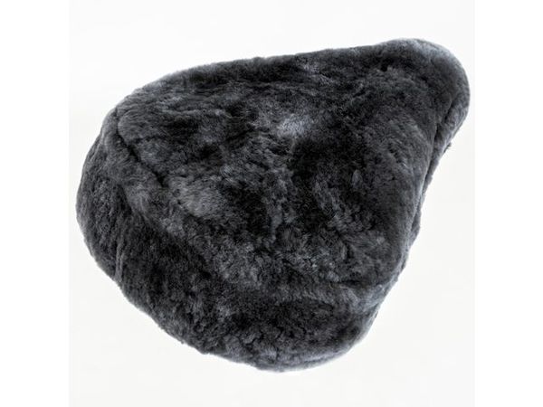 Saddle cover Lamskin black / schwarz-grau