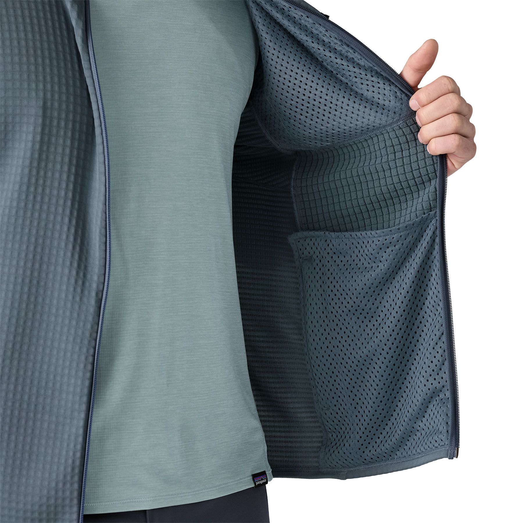 R1 HYBRID Herren-Fleecejacke / utility blue / S