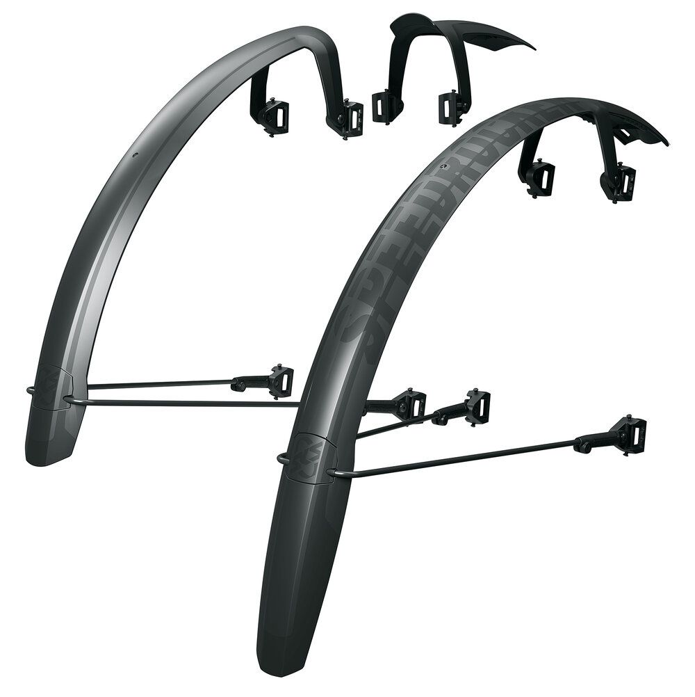 SPEEDROCKER Schutzblech-Set für Gravelbikes / schwarz / 28", 52mm
