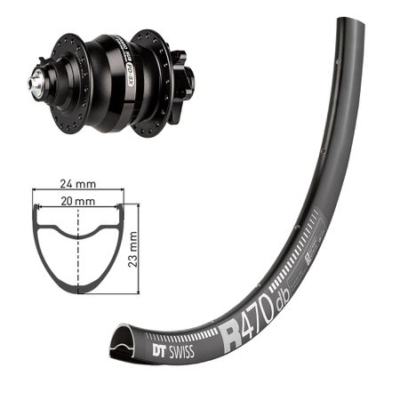 28/29" PD-8X Dynamo-Rad QR/15x100 DISC / schwarz