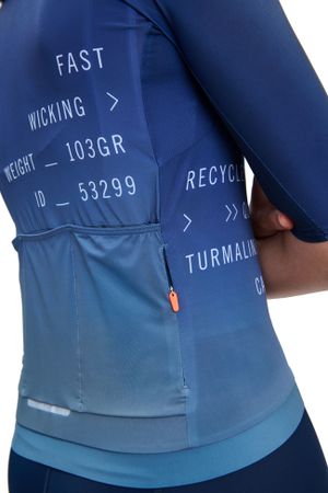 PRISTINE PRINT Damen-Kurzarmtrikot / gradient turmaline / L