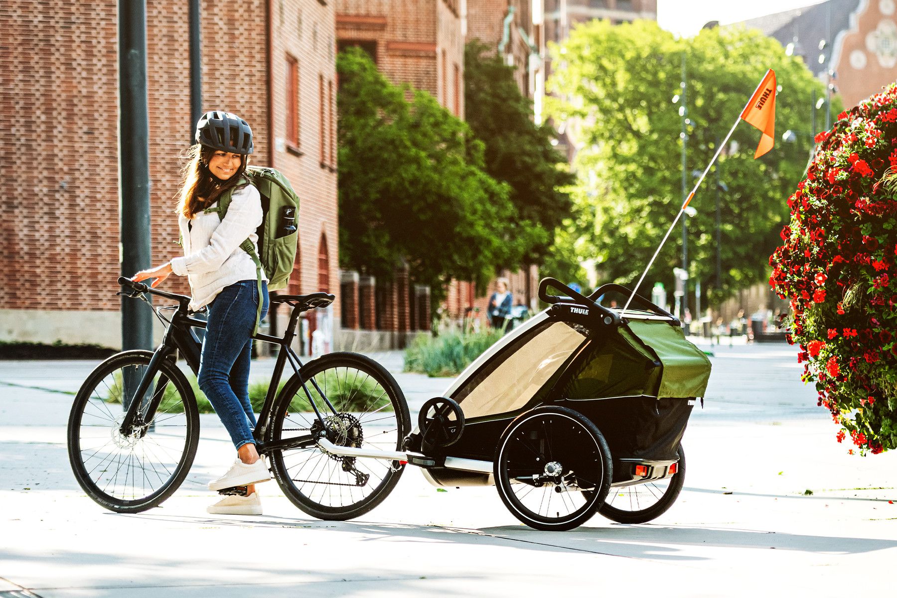 THULE CHARIOT CAB 2 Kinderanhänger / cypress green-black