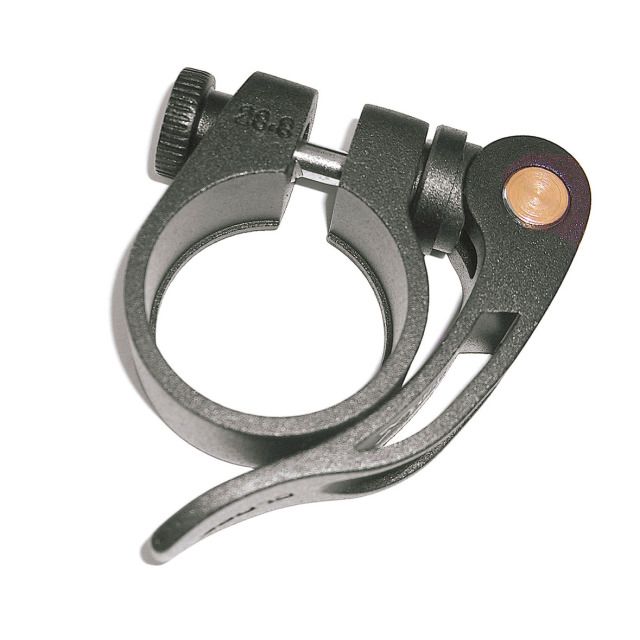 Sattelklemmbride mit Schnellspanner / schwarz / 28.6mm