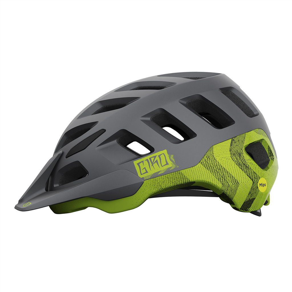 RADIX MIPS Velohelm / matte metallic black/ano lime / L 59-63