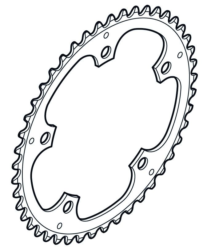 Kettenblatt Alfine FC-S501 / silber / 39 Zähne, für doppelten Hosenschutz