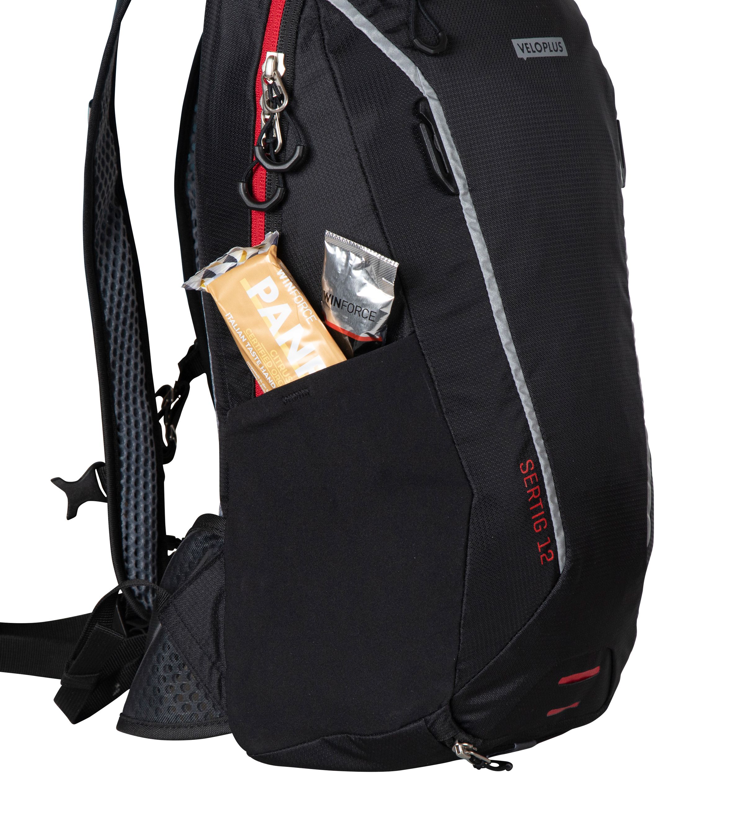 SERTIG 12 Rucksack, 12L, 630g / schwarz rot / 12L