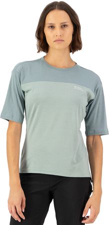 DIVERSION Damen-Merino-Kurzarmshirt / dew/desert sage / S