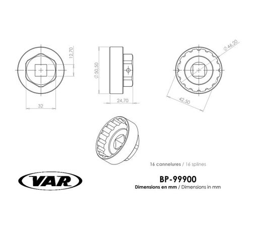Tretlagerwerkzeug BP-99900 / schwarz