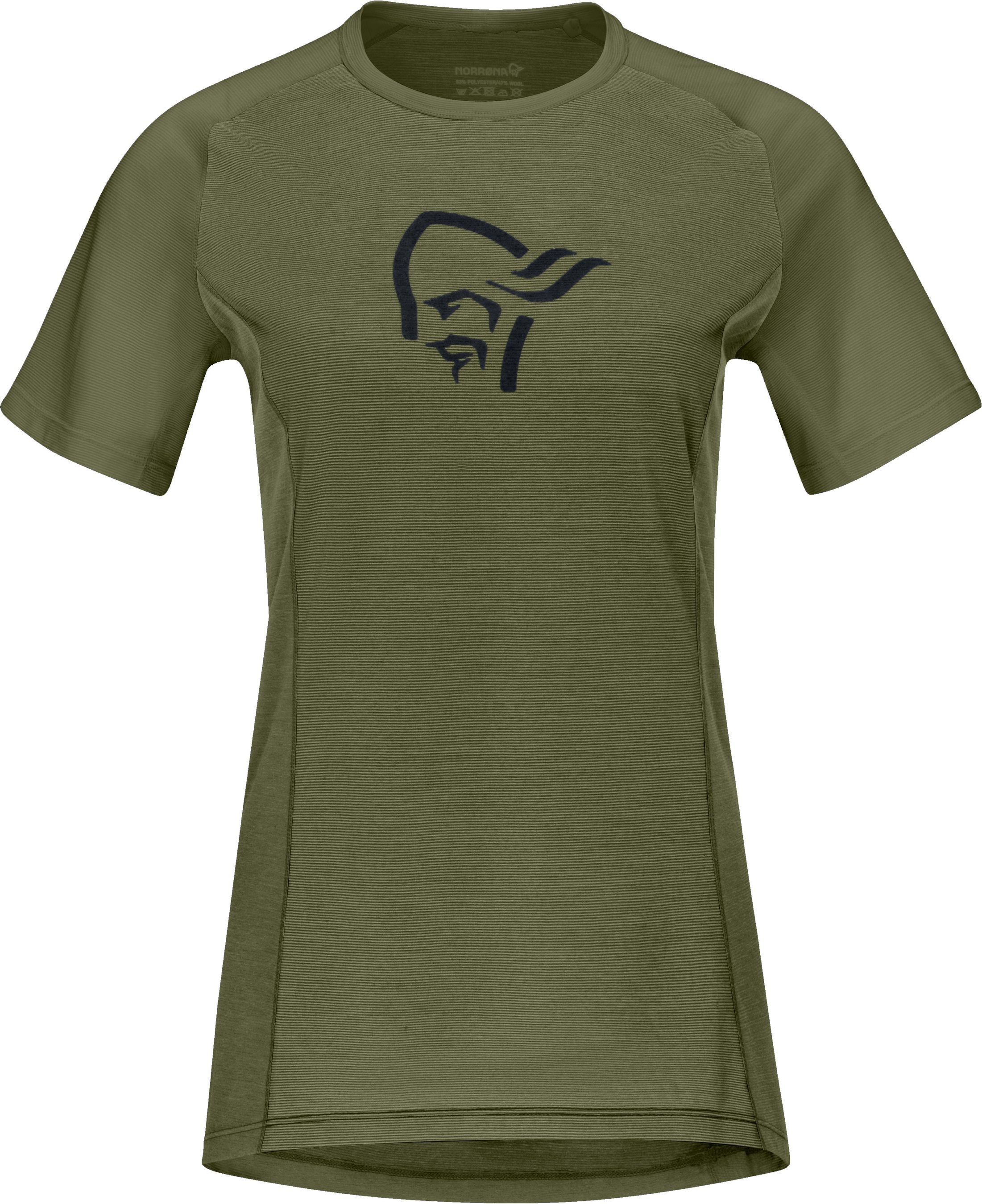FJØRÅ WOOL SS Damen-Merino-Kurzarmshirt / olive night / S