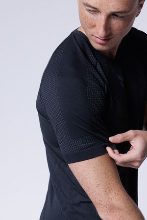 X-Bionic Men XCeed Run Shirt SH SL / X black rhino grey / XL