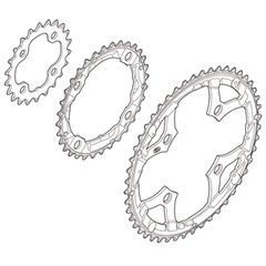 DEORE M590 4-arm-Kettenblätter 9-fach / silber / 48 Z / L 104mm für Hosenschutz